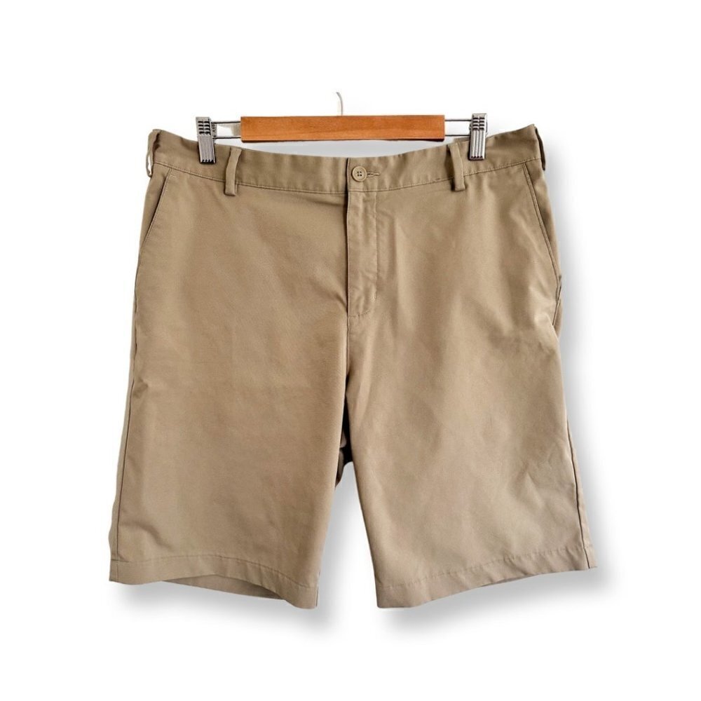 Adidas Men's Khaki 10" Shorts. Size 34. Beige. Polyester